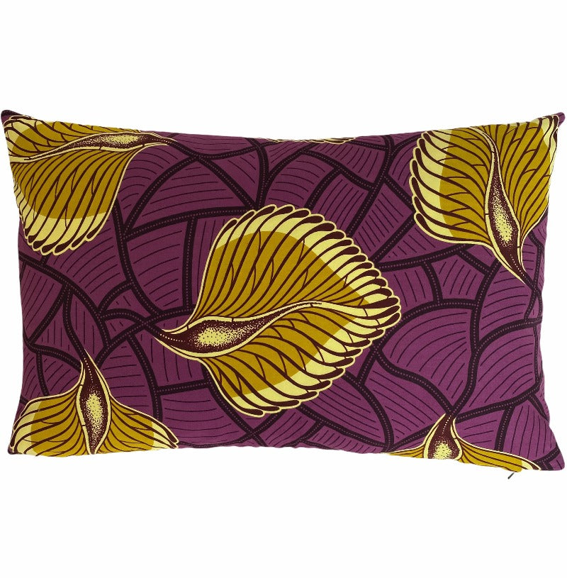 Iki leaf yellow cushion 40x60 cm