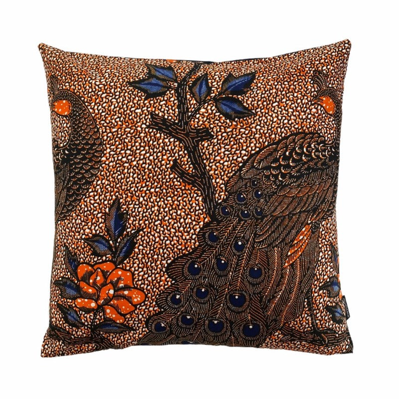 Isolo peacock orange cushion 50x50 cm